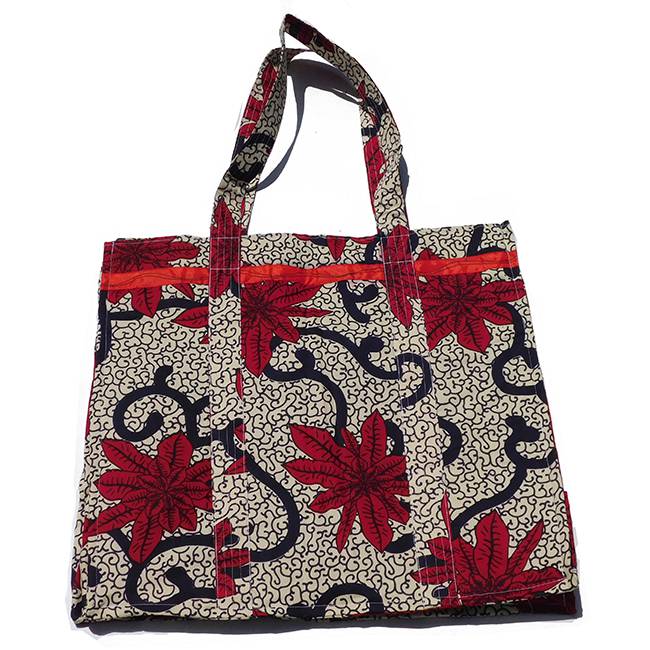 Large African Tote w/ recycled Water sachet interior – The Sankofa Center