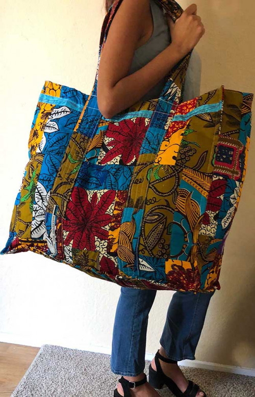 African Fabric Scrap Bag